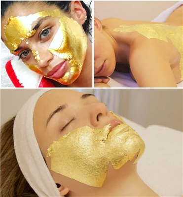 Papier feuille d'or, c'est un bon produit pour les soins de la peau, projet d...